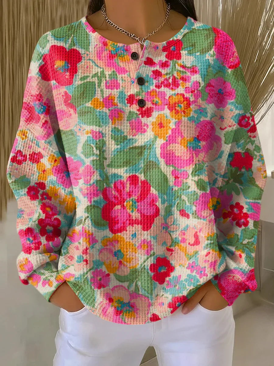 Maja | Women's Cozy Sweater Featuring Vibrant Floral Design