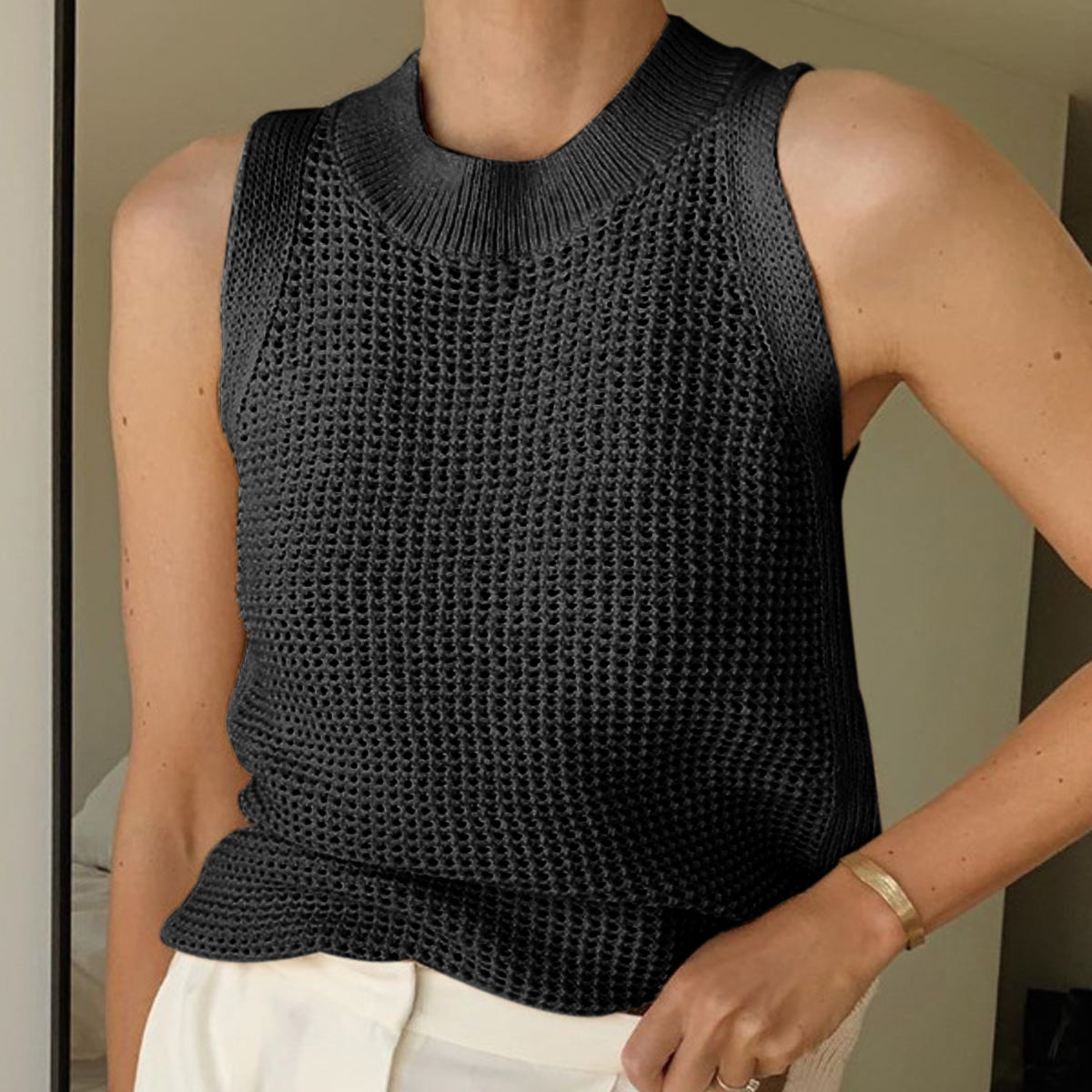 Vega | Dzianinowy Top bez Rękawów