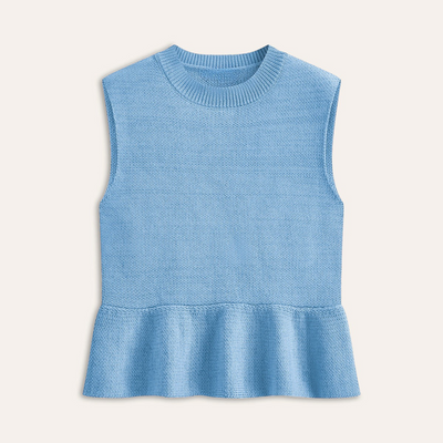 Ravella | Kamizelka swetrowa bez rękawów z falbaną