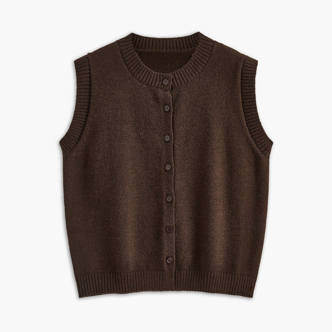 Nylah | Casual Kamizelka Sweter Z Guzikami