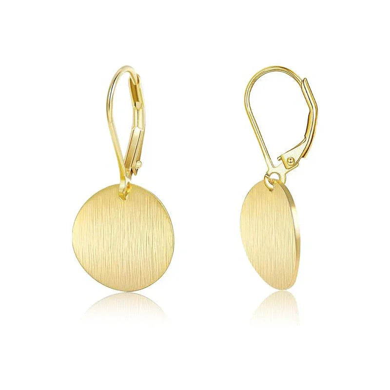 Retro Golden Disc Earrings