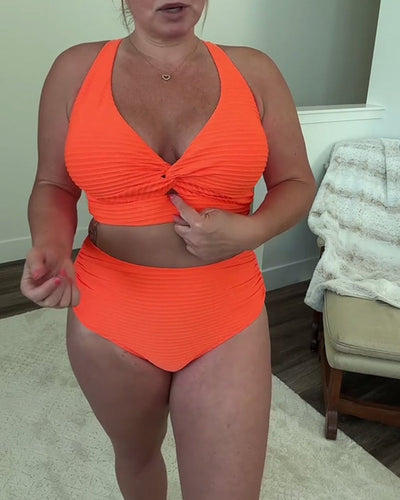 Anna | Wygodne, jednokolorowe bikini z trójkątnym stanikiem