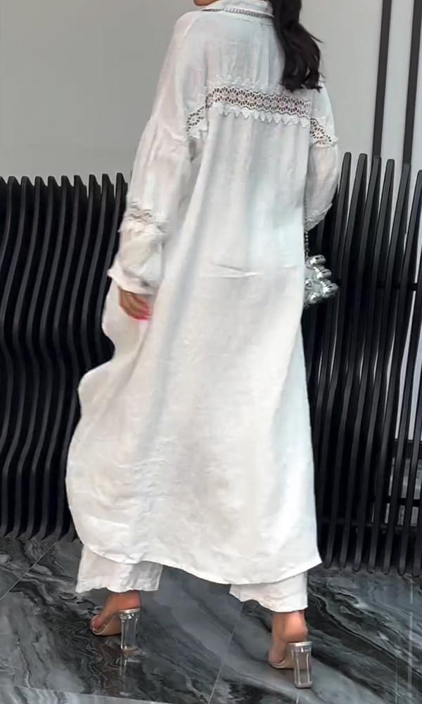 Long Sleeve Top and Pants Set with Irregular Hem