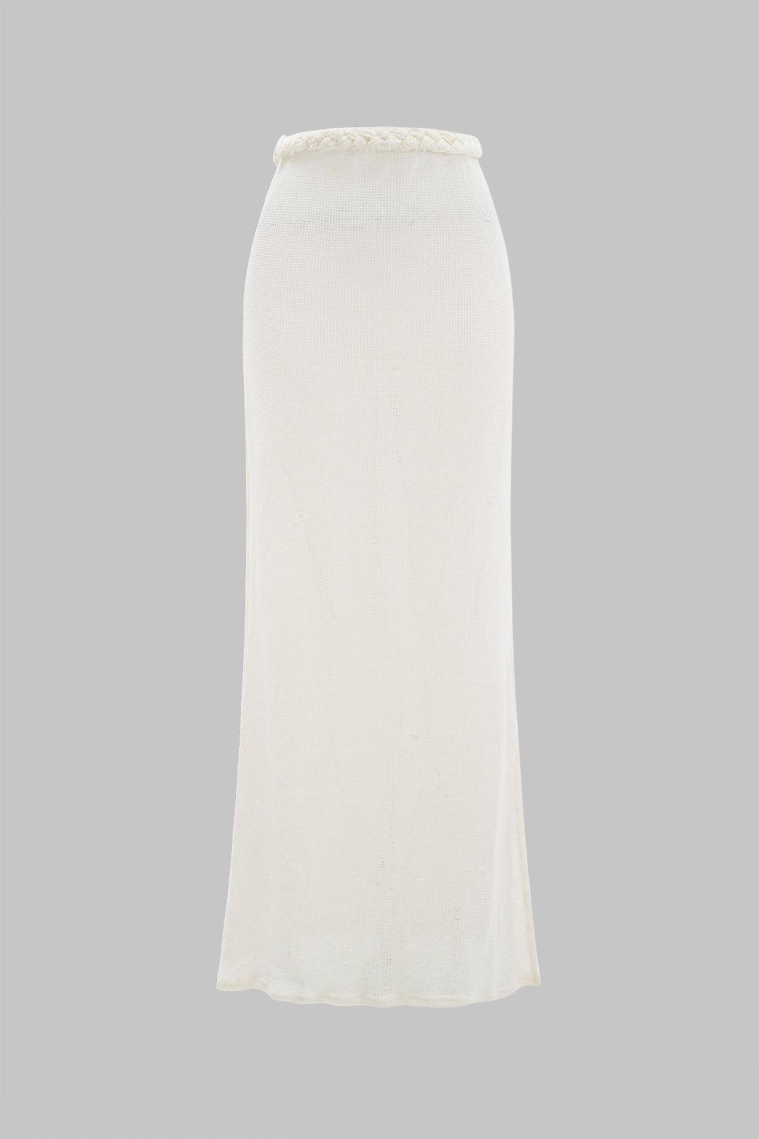 Ismene | Pleciony crop top z wycięciami i spódnica z rozcięciem