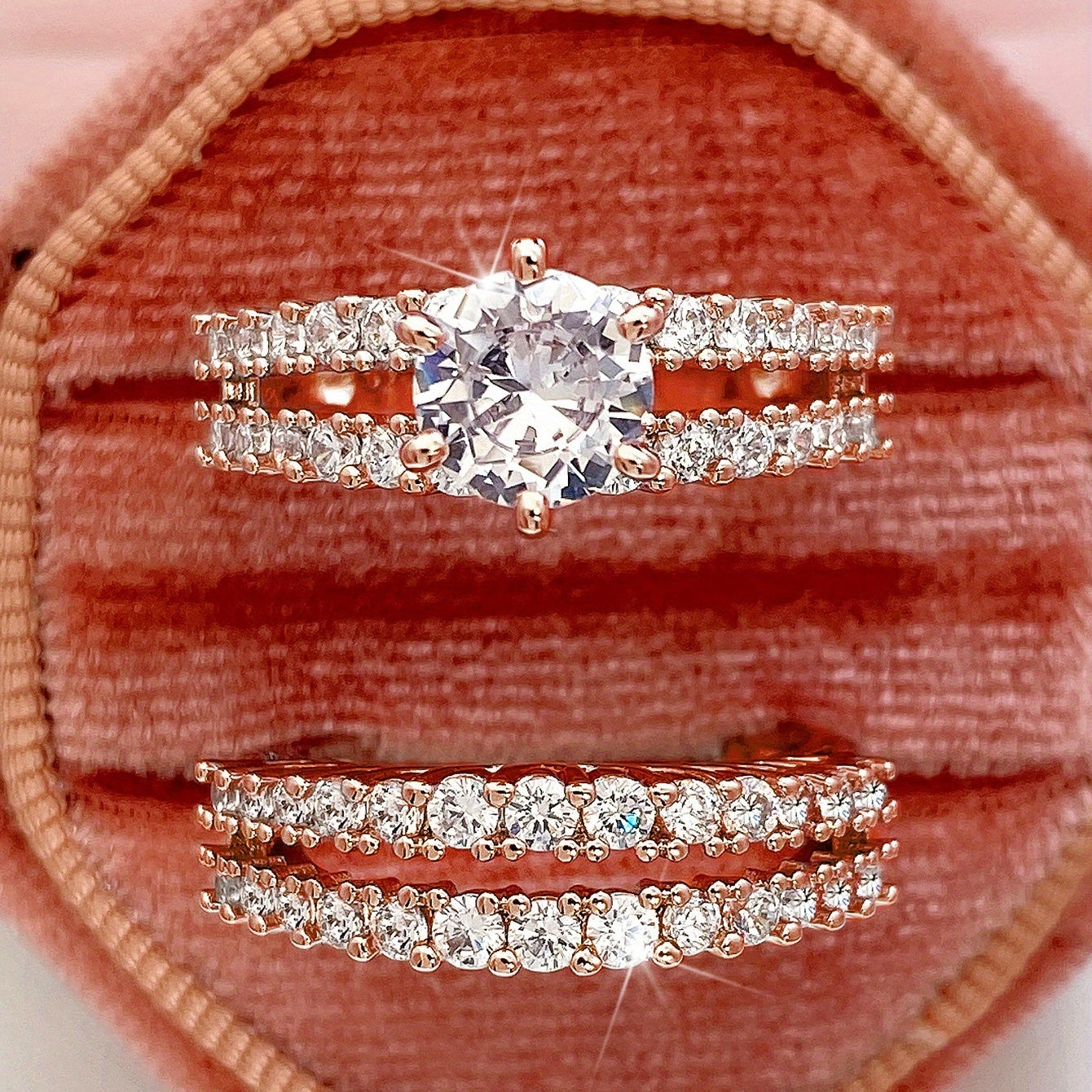 Zestaw 2 pierścionków z cyrkonią