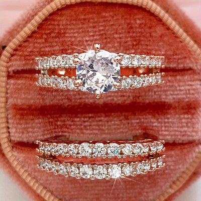 Zestaw 2 pierścionków z cyrkonią