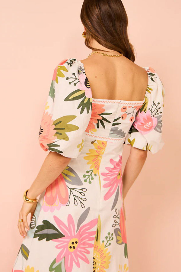 Zalina | Sukienka Maxi w Kwiaty