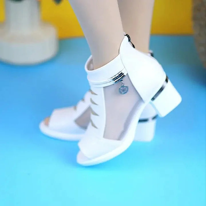 Mireille - Block Heel Sandals with Open Toe