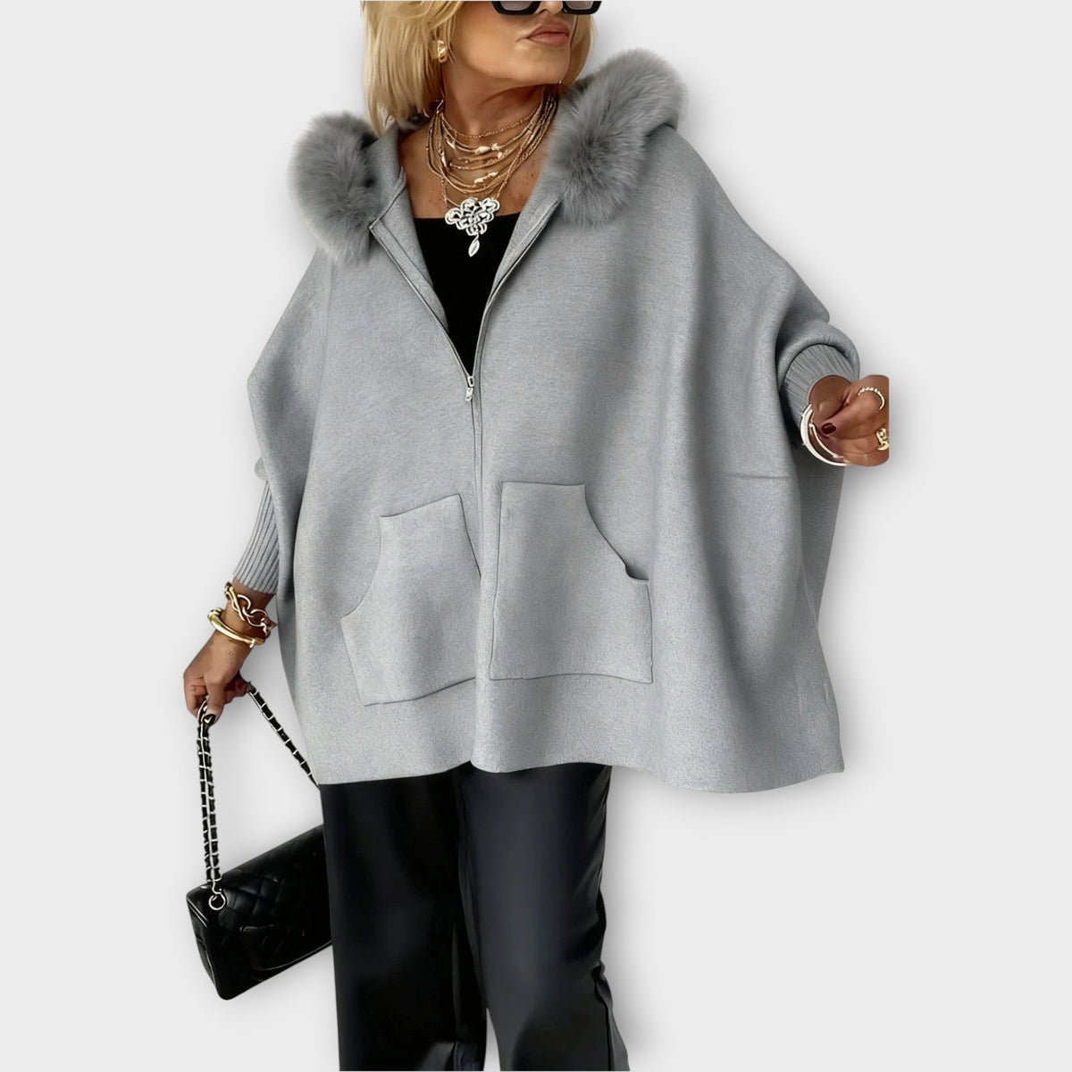 Luxury Faux Fur Hooded Coat