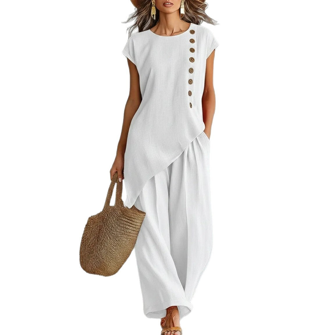 Elara – Asymmetrical Two-Piece Wide-Leg Set