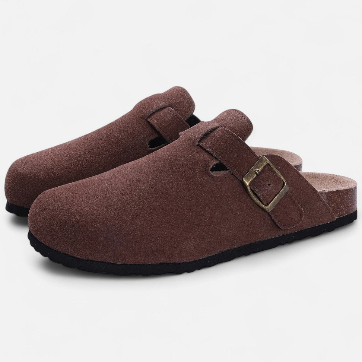 Roselains | Men’s Suede Mules – Sculpted Clog-Inspired Comfort