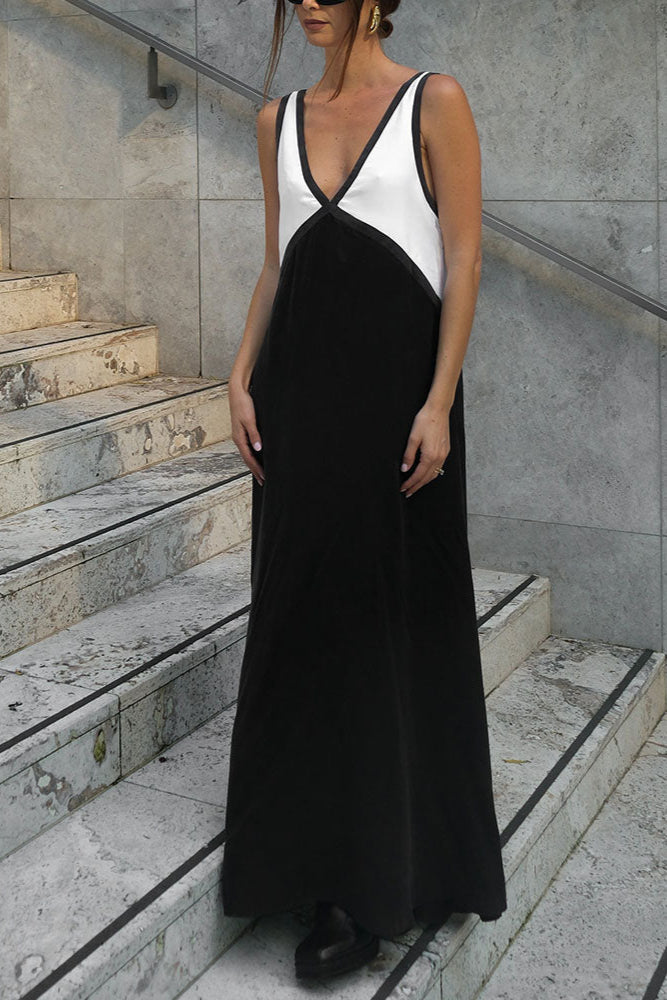 Novee | Lekka sukienka maxi z dekoltem w serek