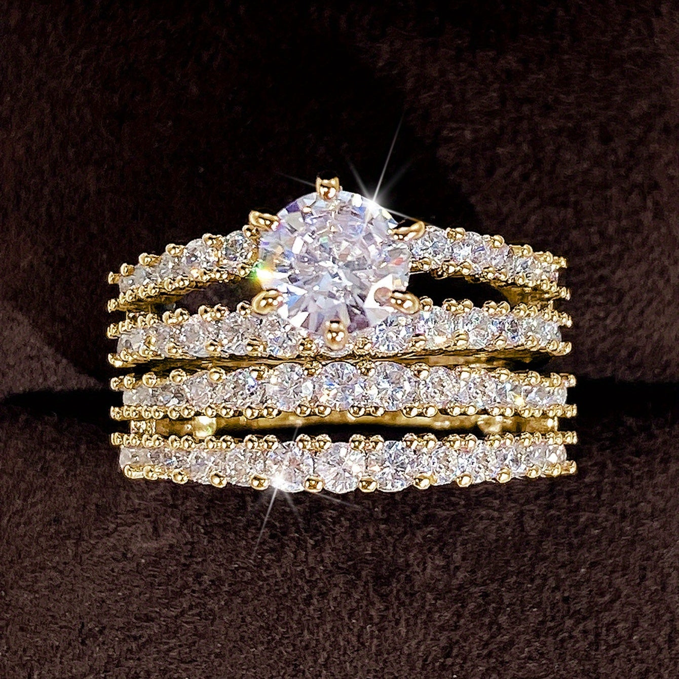 Zestaw 2 pierścionków z cyrkonią