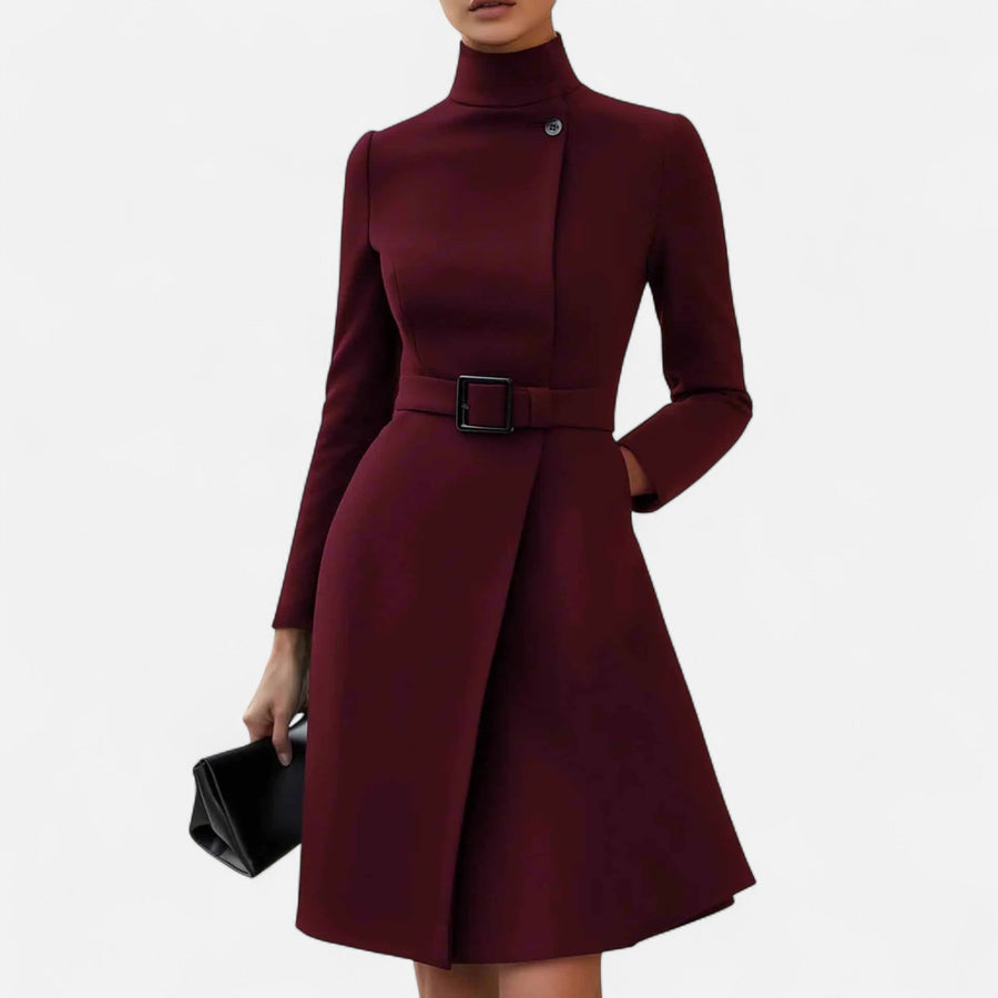 Eliaro Moda | Women's Winter Dress High Neck Asymmetrical