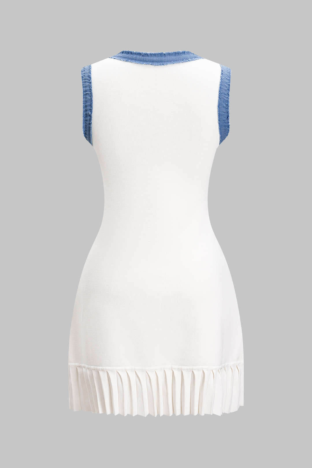 Kyriaki | Dzianinowa Metaliczna Sukienka z Guzikami bez Rękawów