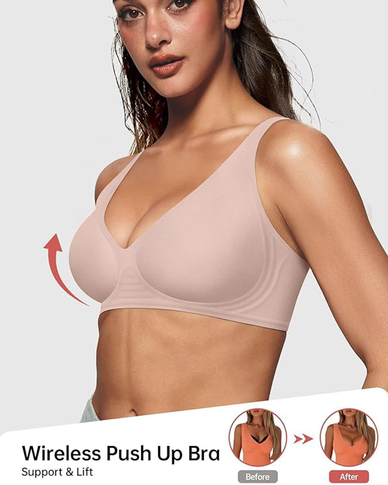 Zosia | Comfortable, seamless push-up bra with deep V-neck and no underwire.