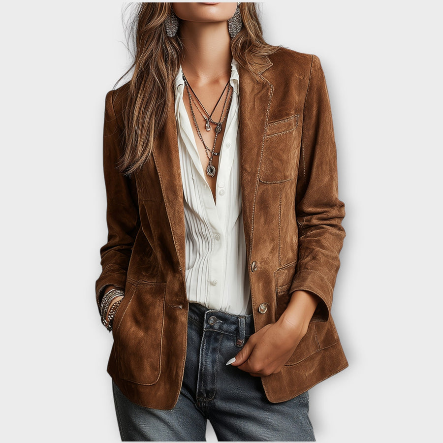 Abigail | Brown Vintage Suede Blazer