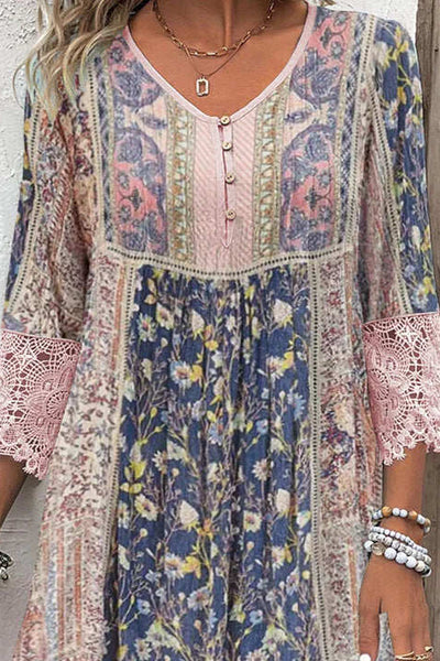 Mirabel | Sukienka z koronkowym wykończeniem w stylu boho