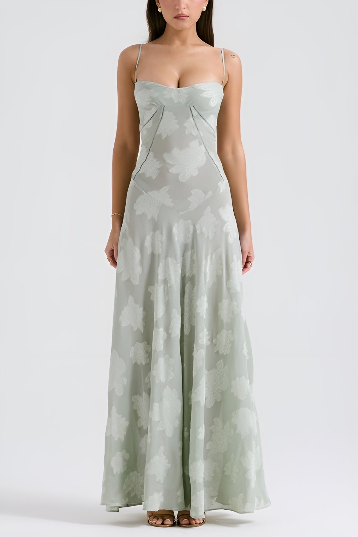 Maely | Modna Seksowna Halka Przezroczysta Na Wakacje Slim Maxi Dress