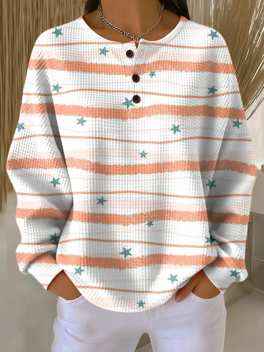 Tara | Women's Striped Jumper with Star Design