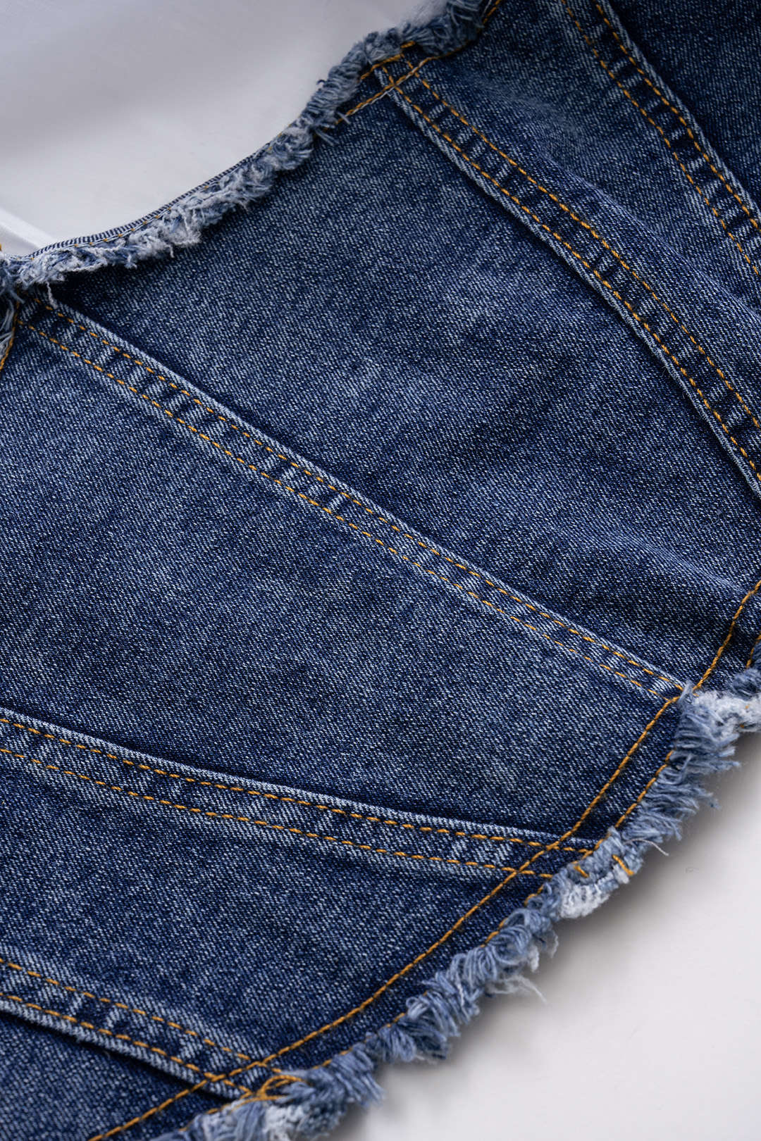 Rhea | Denim Patchwork Shirt And Belted Denim Skirt Set
