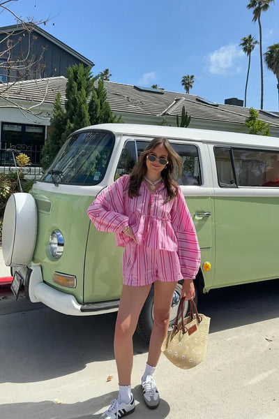 Grażyna | Letni komplet w paski