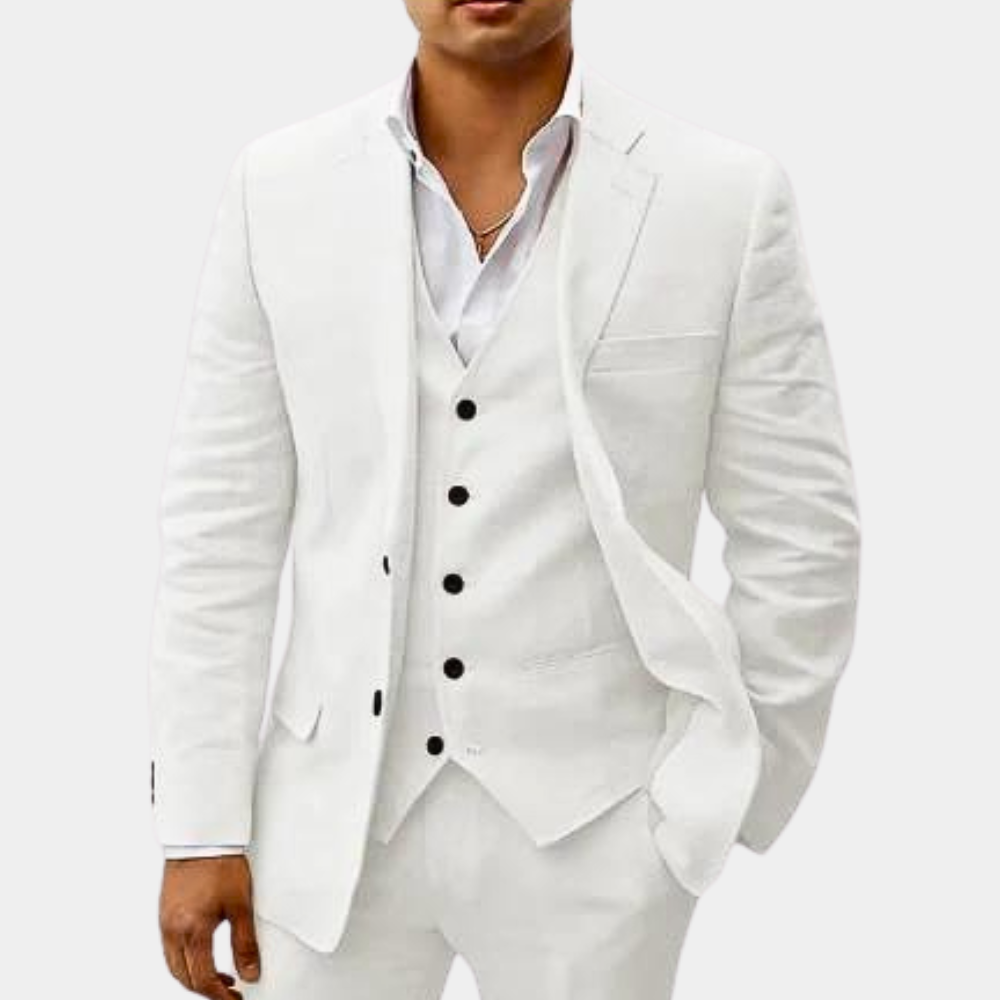 Men's Linen Suit | 3-Piece | Classic & Breathable | Wedding & Summer Look