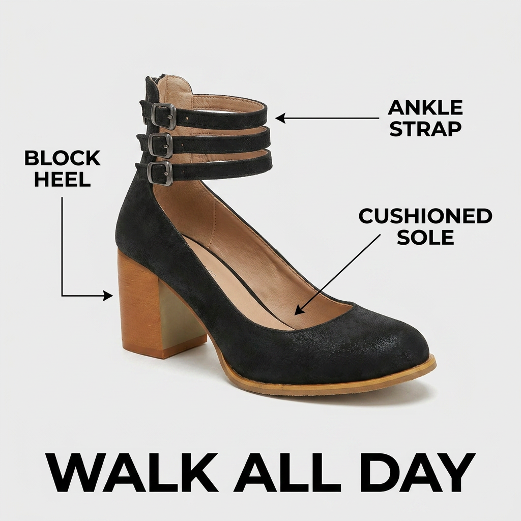 Ariana |  Triple Buckle Heels