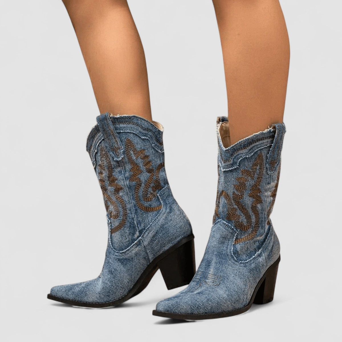 Selena – Ankle Boots with Orthopedic Denim Design