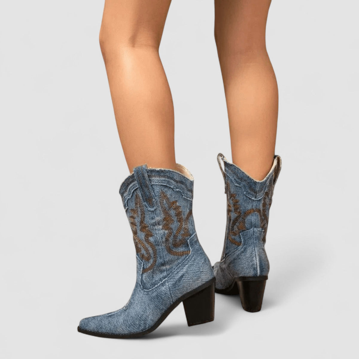 Selena – Ankle Boots with Orthopedic Denim Design