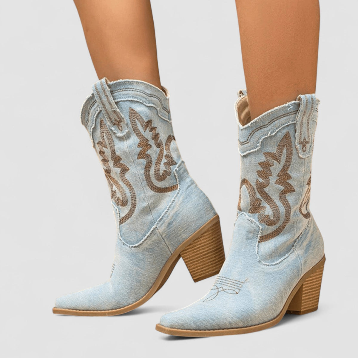 Selena – Ankle Boots with Orthopedic Denim Design