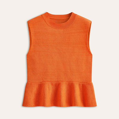 Ravella | Kamizelka swetrowa bez rękawów z falbaną