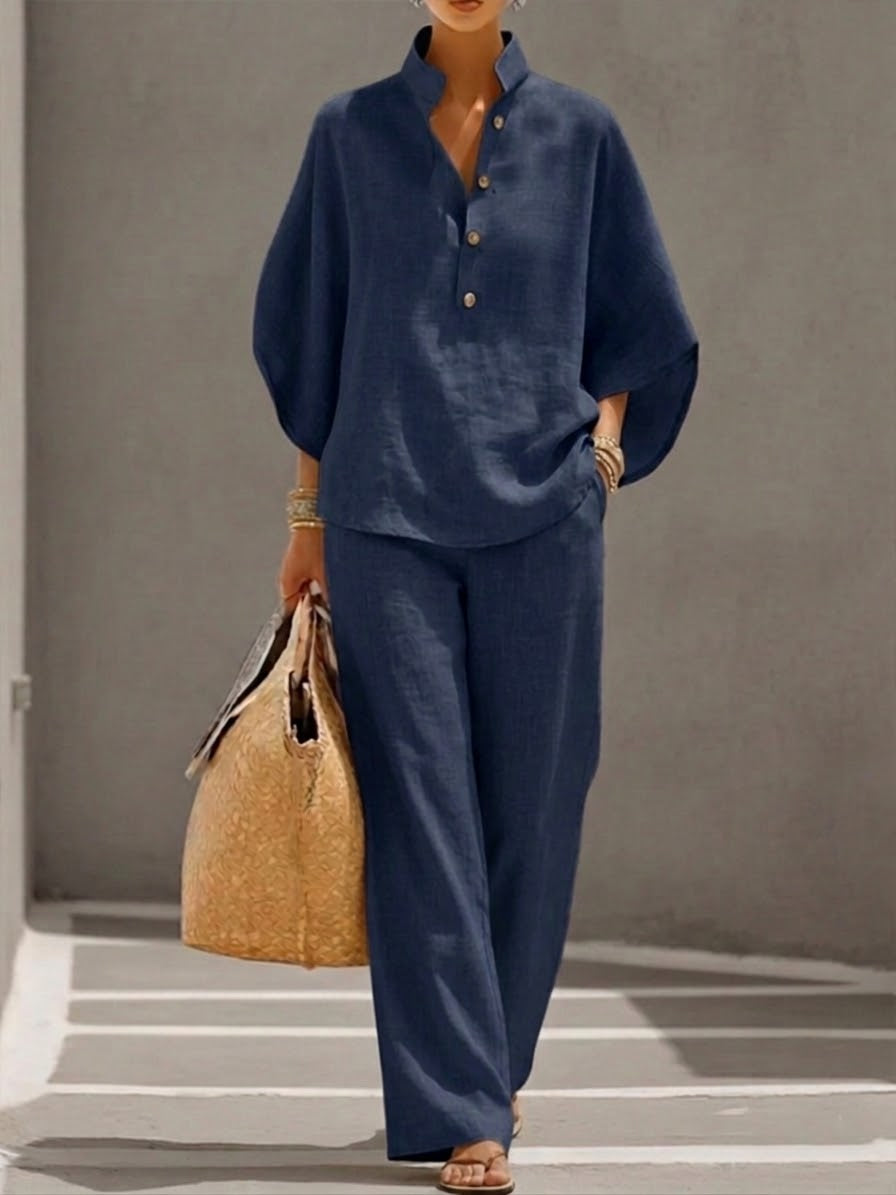 Jade™ | Batwing Sleeve Set with Wide Leg Pants