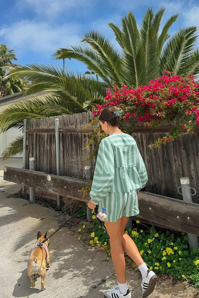 Grażyna | Letni komplet w paski