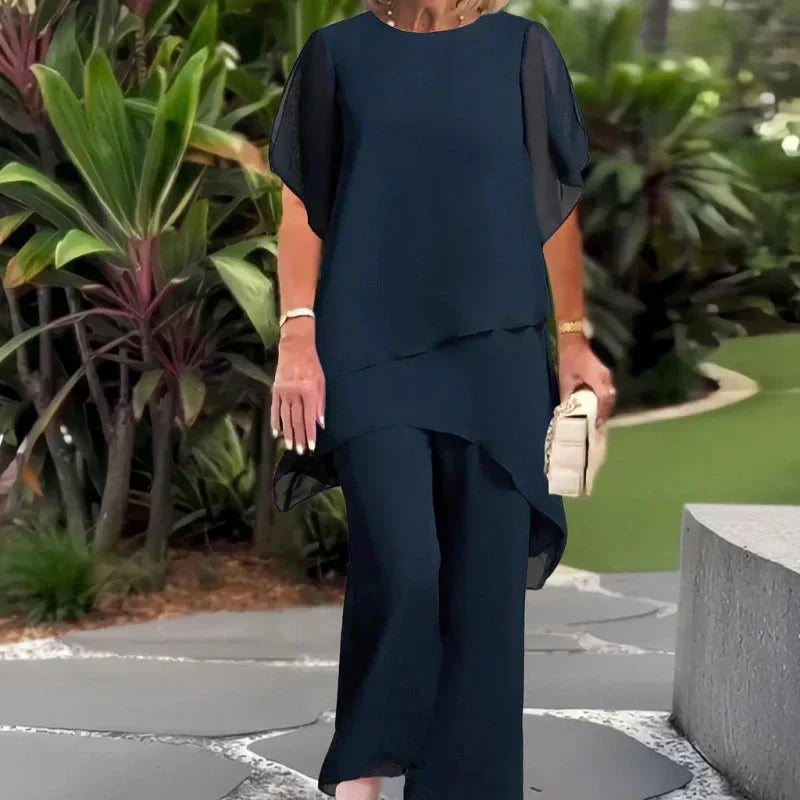 Draped Palazzo Pants Set
