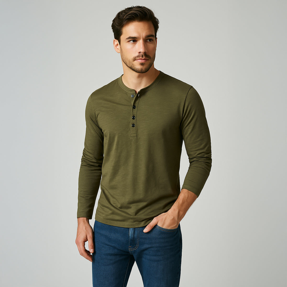 The Cromwell Long sleeve Cotton Polo for Men