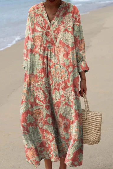 Elin | Sukienka maxi vintage w kwiaty