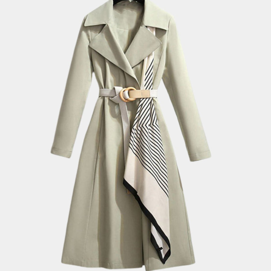 Clarice | Classic Midi Trench Coat with Belt