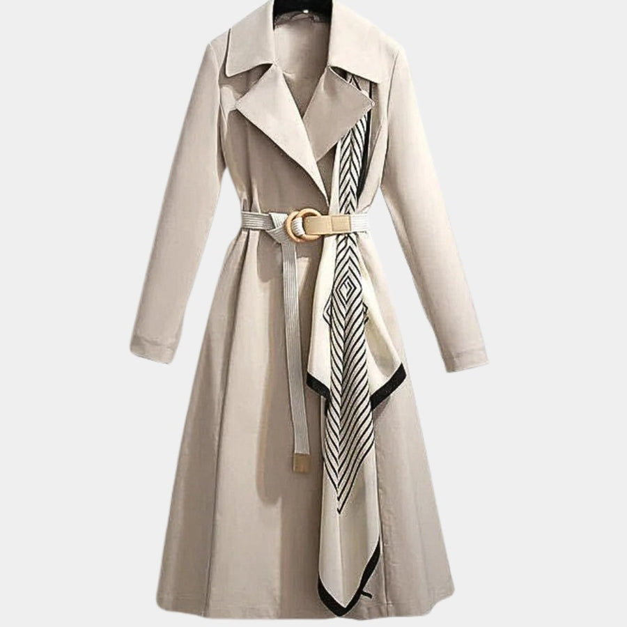 Clarice | Classic Midi Trench Coat with Belt