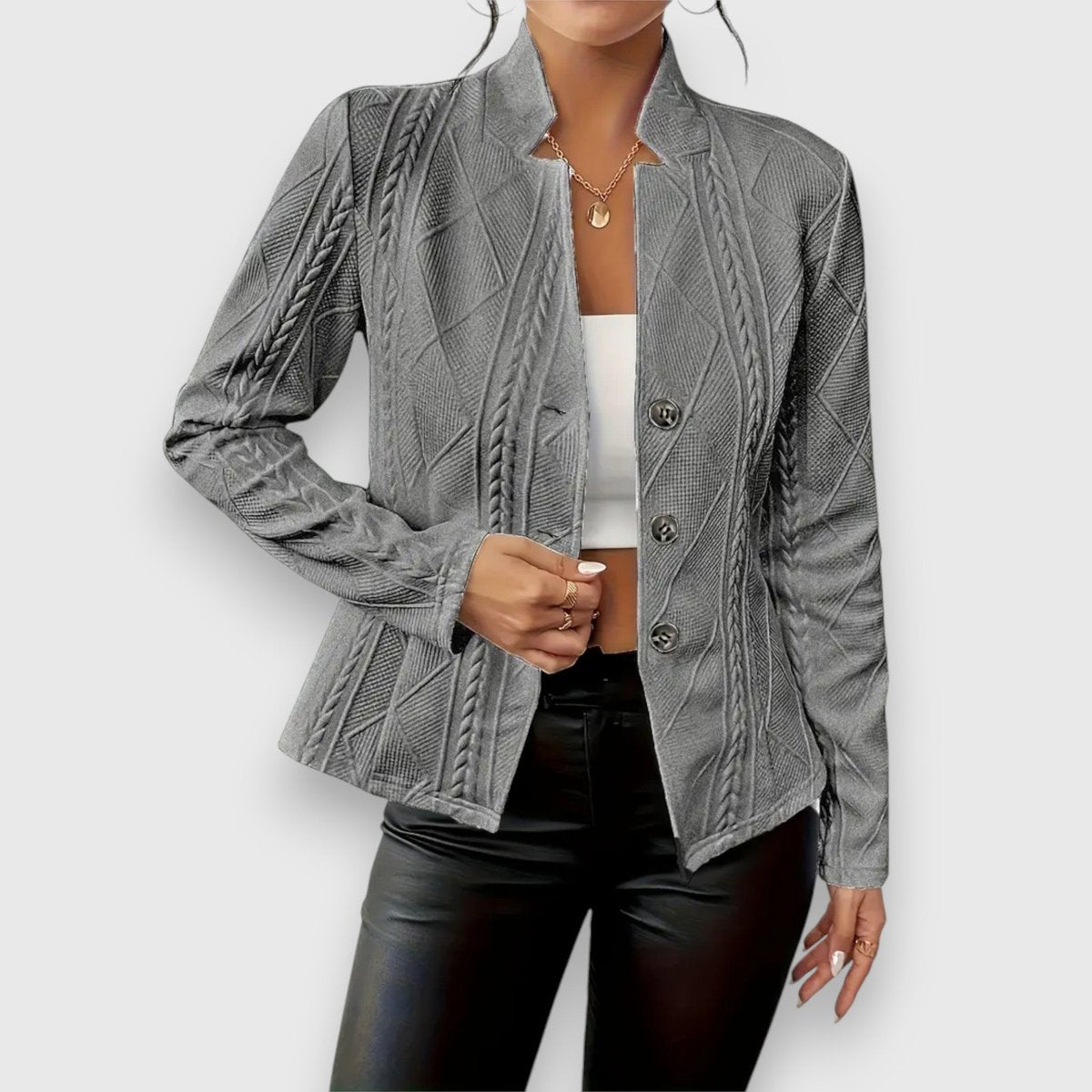Loretta | Textured Button-Up Cardigan