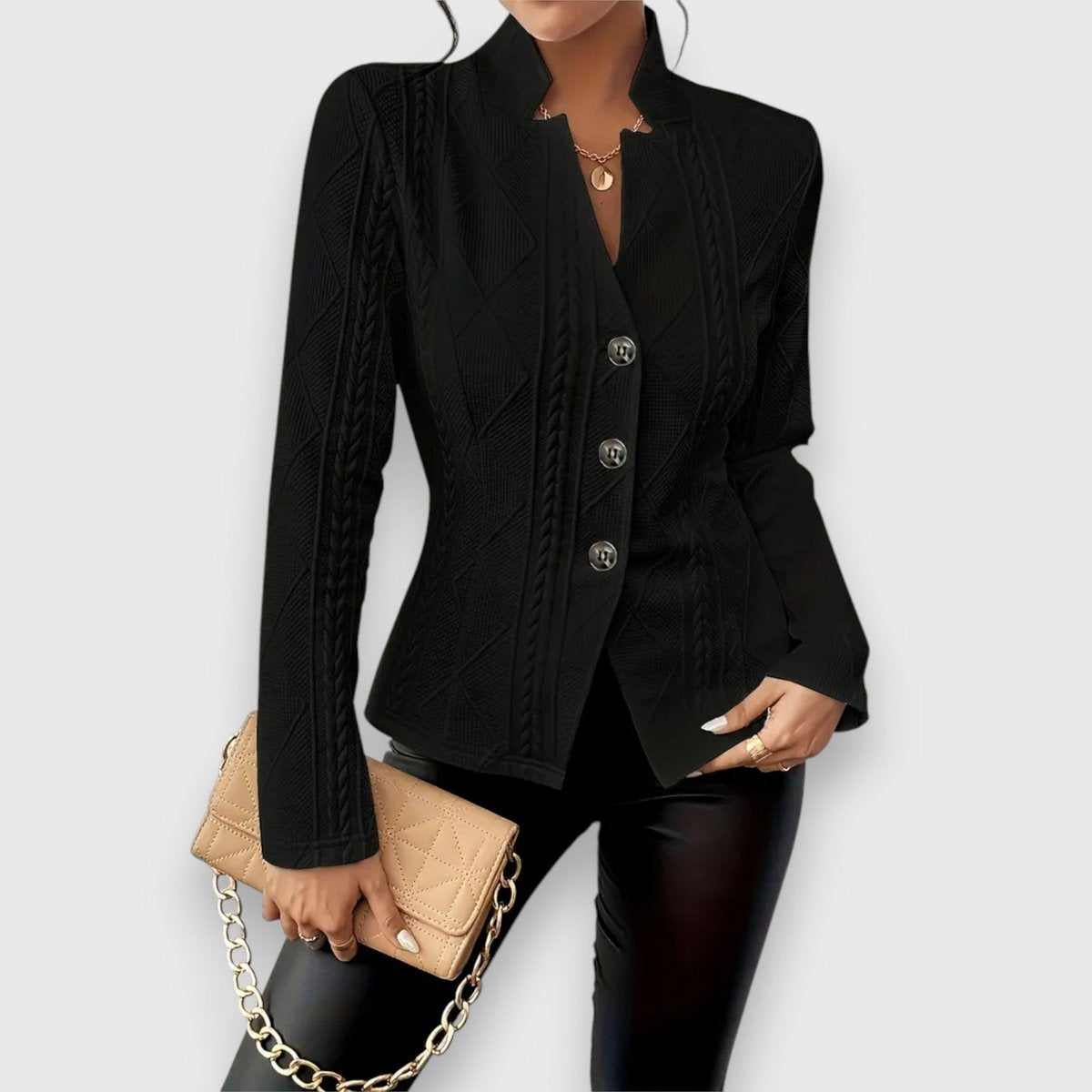 Loretta | Textured Button-Up Cardigan