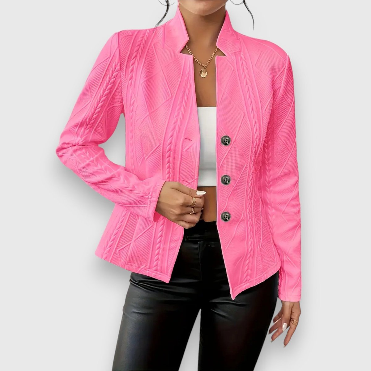 Loretta | Textured Button-Up Cardigan