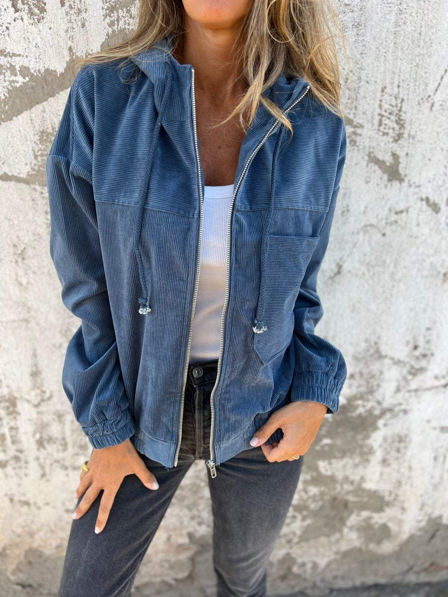 Lauren | Hooded Jacket with Ribbed Zip-Up Design