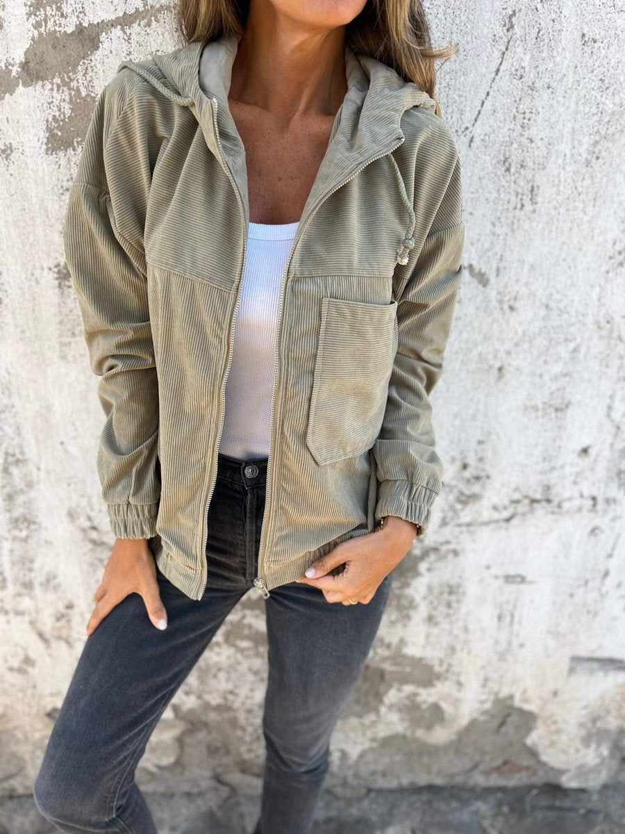 Lauren | Hooded Jacket with Ribbed Zip-Up Design