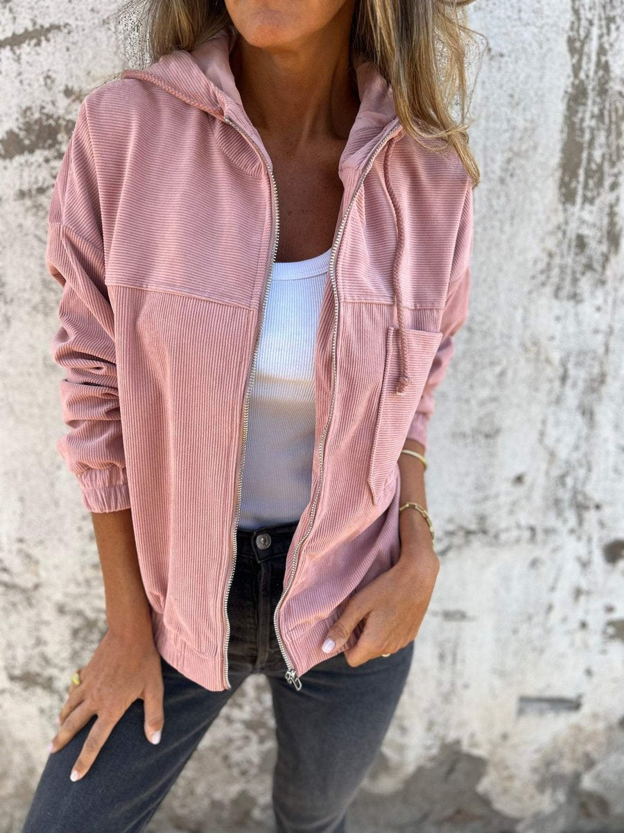 Lauren | Hooded Jacket with Ribbed Zip-Up Design