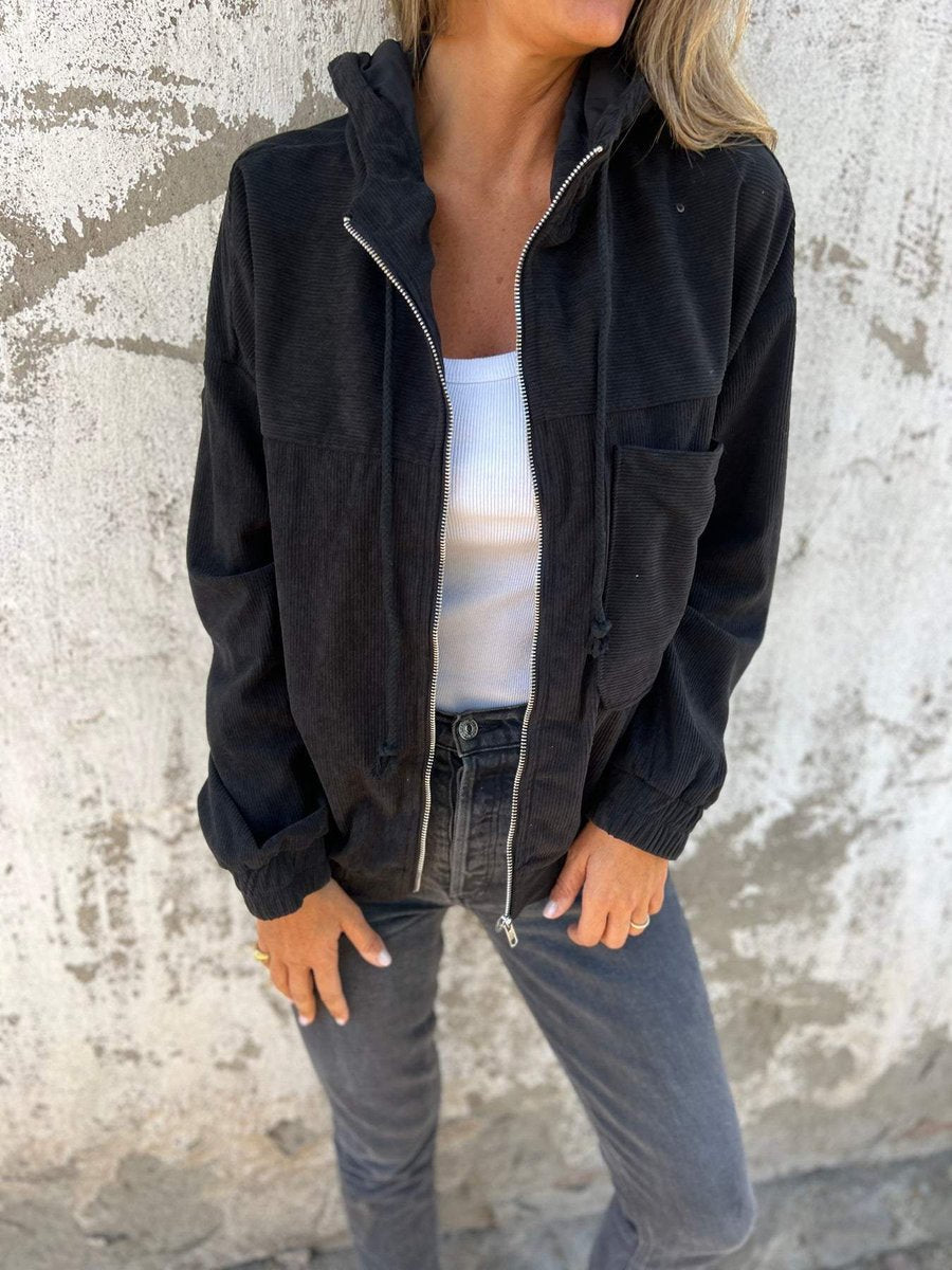 Lauren | Hooded Jacket with Ribbed Zip-Up Design
