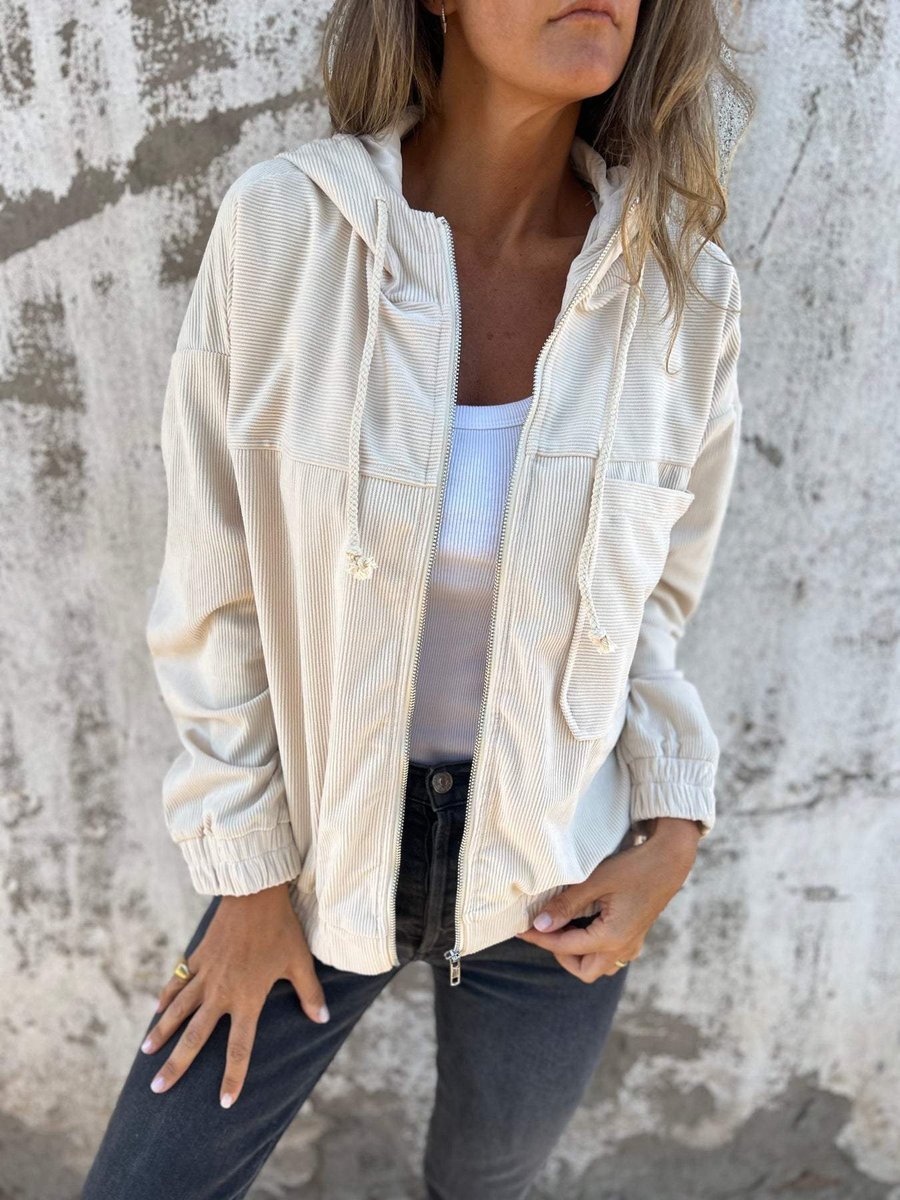 Lauren | Hooded Jacket with Ribbed Zip-Up Design