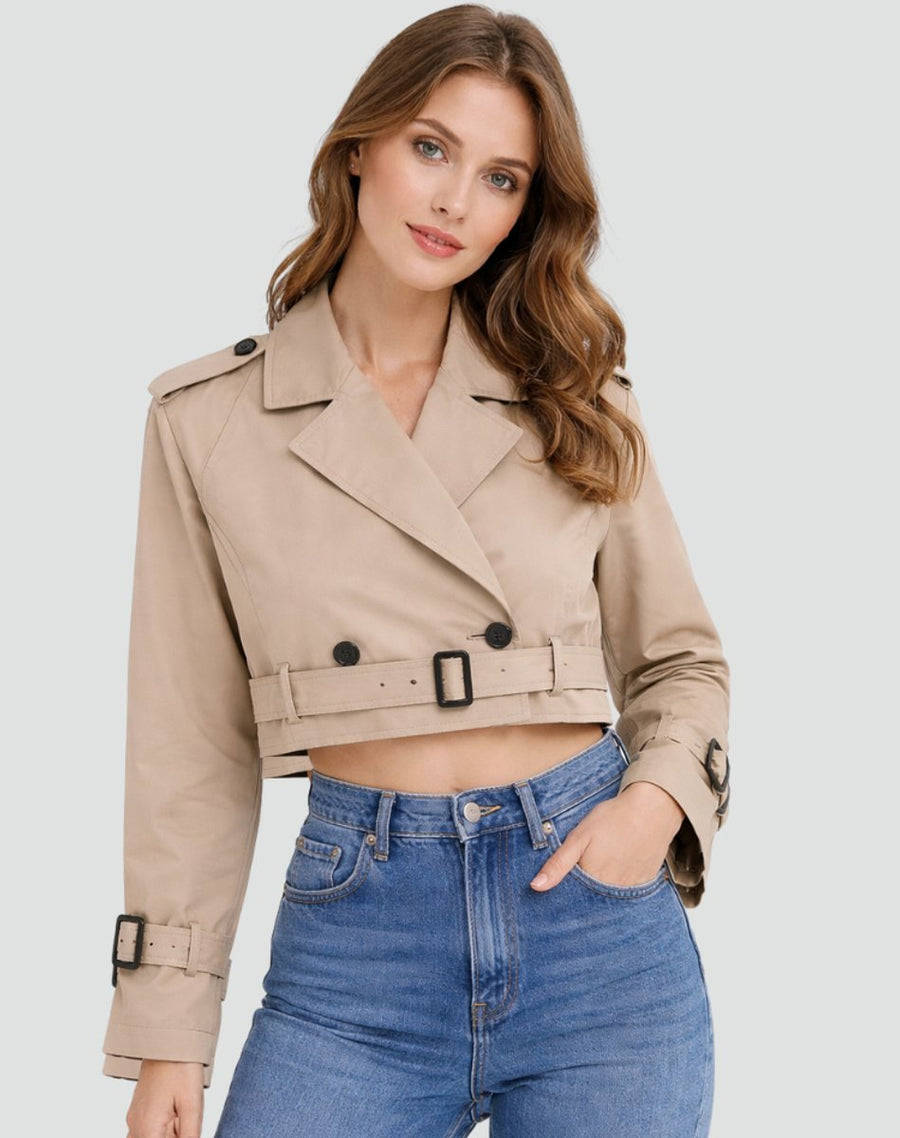 Juliana | Belted Cropped Trench Coat