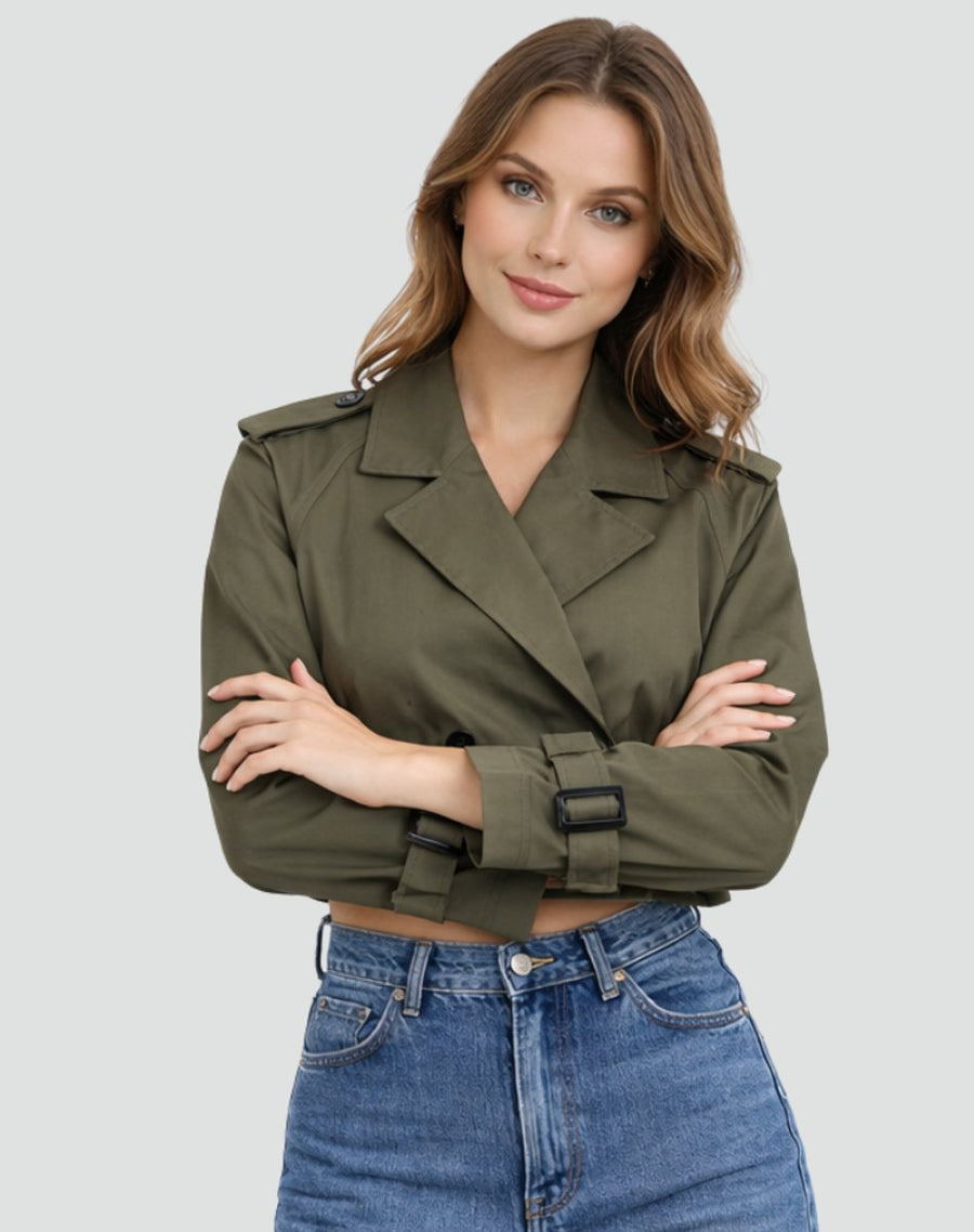 Juliana | Belted Cropped Trench Coat