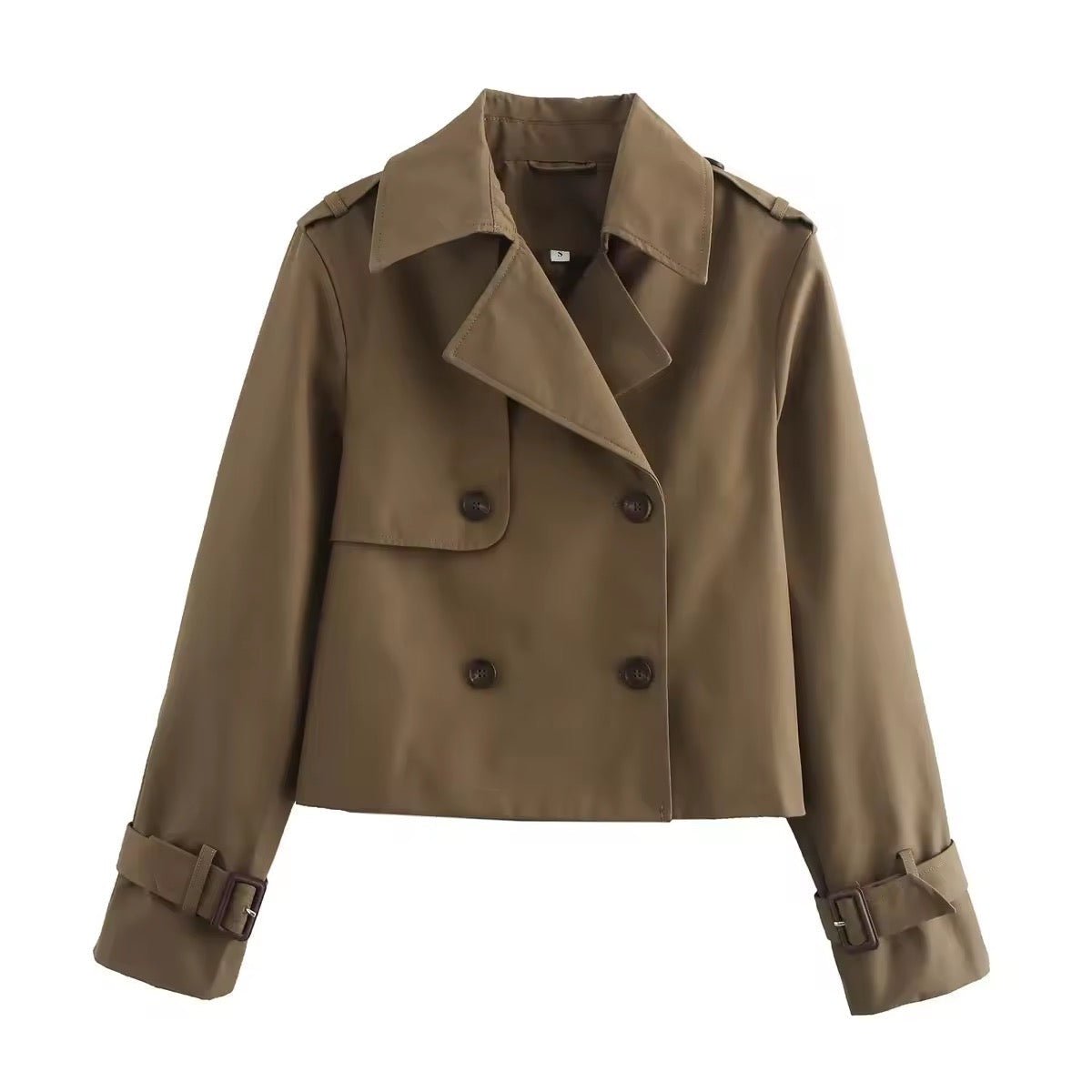 Eugenia | Cropped Double-Breasted Trench Jacket
